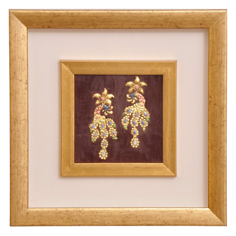 Rajwadi Jhumke | Indian Jewelry Embossed Miniature Art