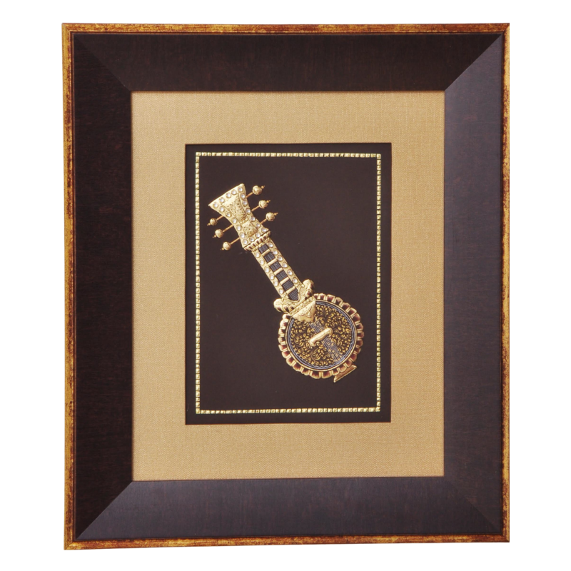 Banjo Alankaar | Indian Instrument Embossed Miniature Art