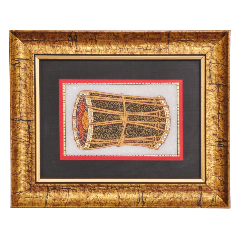 Dhol Nagadha – Indian Instrument Miniature Art on Marble