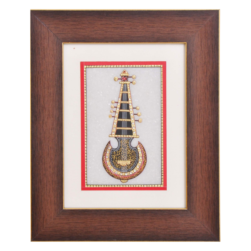 Sarod Alankaar -  II– Indian Instrument Miniature Art on Marble