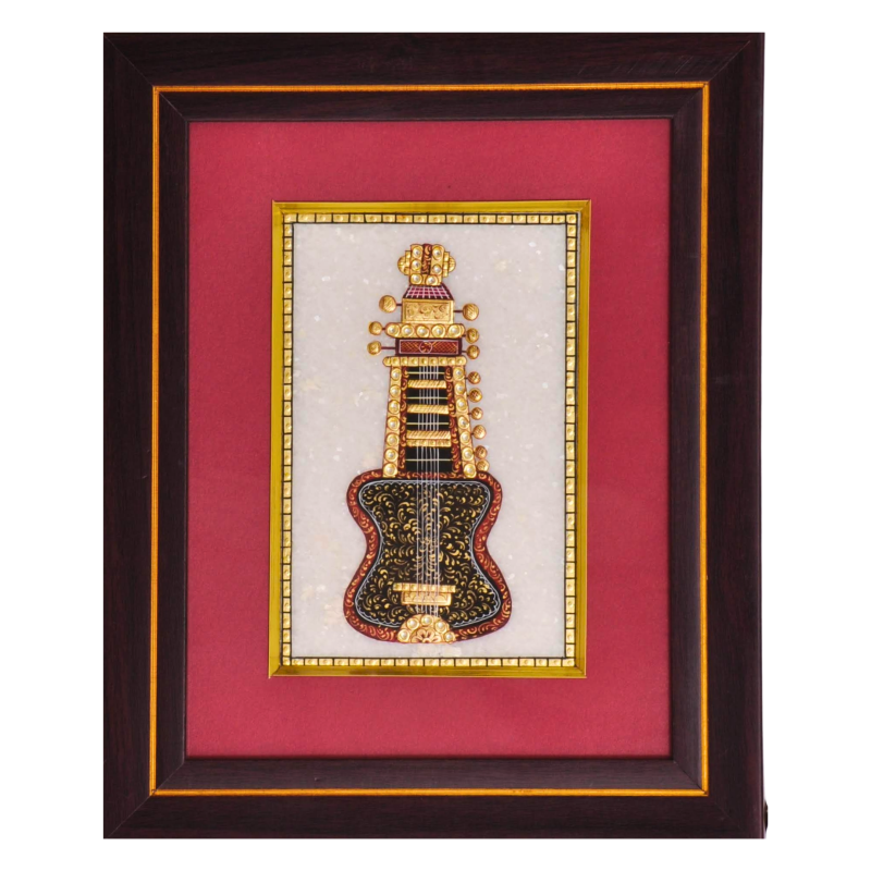 Sitar Alankaar – Indian Instrument Miniature Art on Marble
