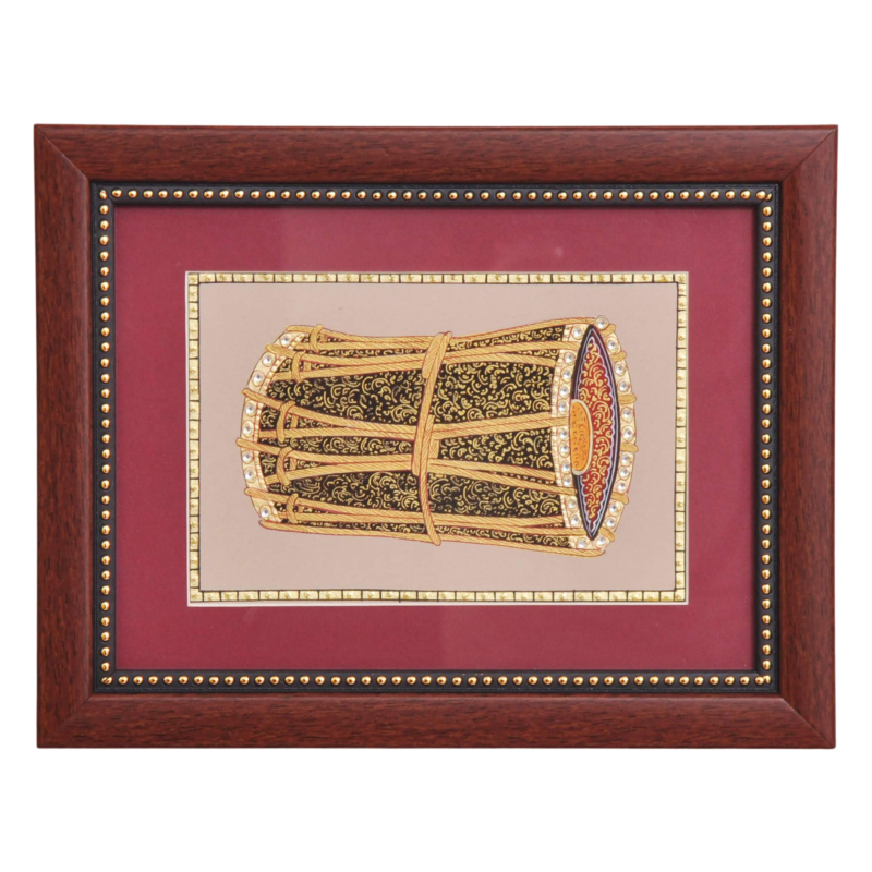 Dhol Alankaar – Indian Instrument Miniature  Art on Paper