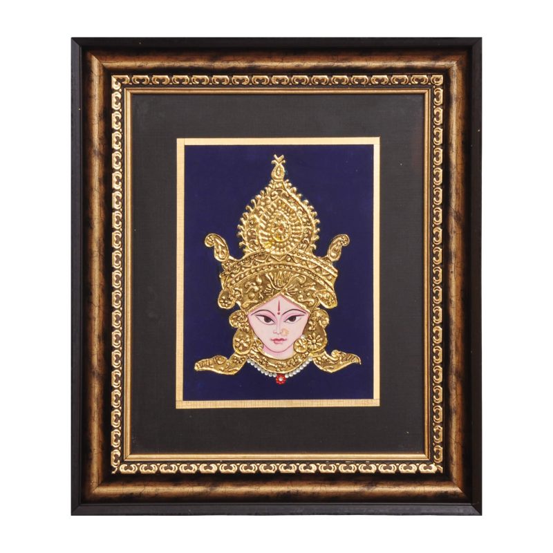 Goddess Durga Ma in Divine Power | Traditional Tanjore Art