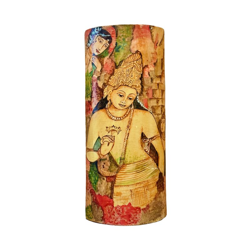 Lord Buddha – Serenity in Ajanta Style | Kerala Mural Artwork on Bamboo