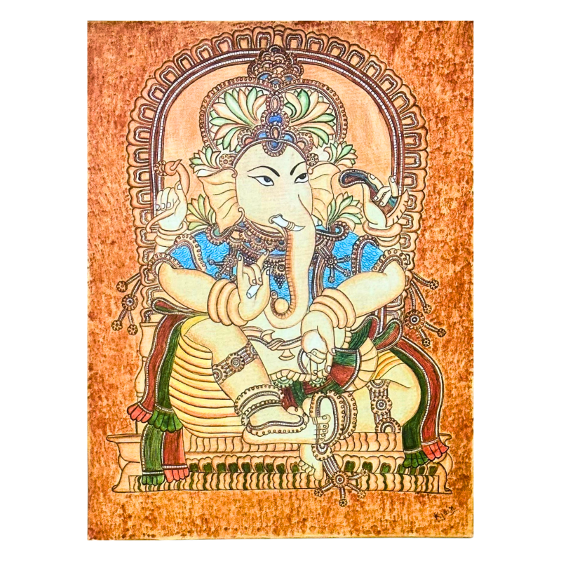 Vighnaharta Ganesh – The Remover of Obstacles | Kerela Mural on Canvas