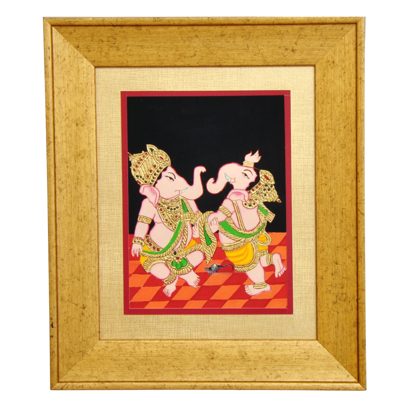 Dancing Bal Ganesha in Rhythmic Grace | Traditional Mysore Painting