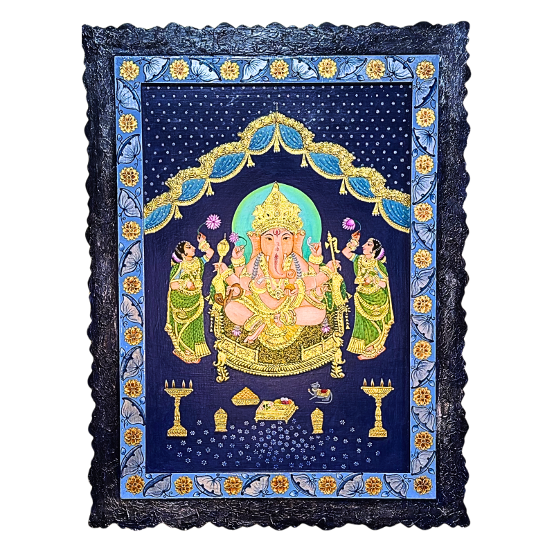 Mangala Darshan of Lord Ganesha | Traditional Pichwai Art