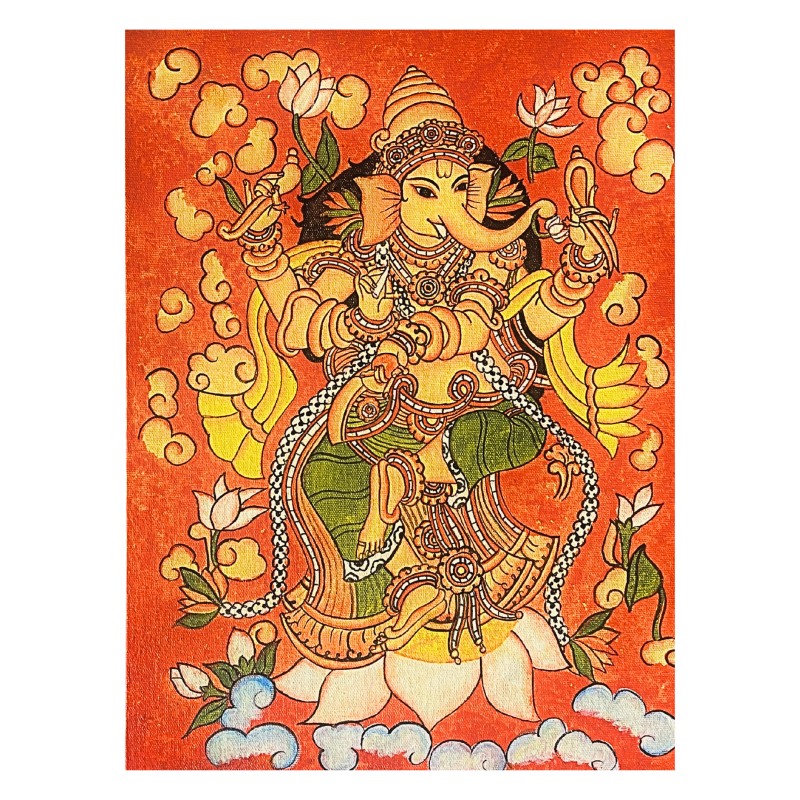 Nritya Ganapati – The Auspicious Dance | Kerala Mural on Canvas