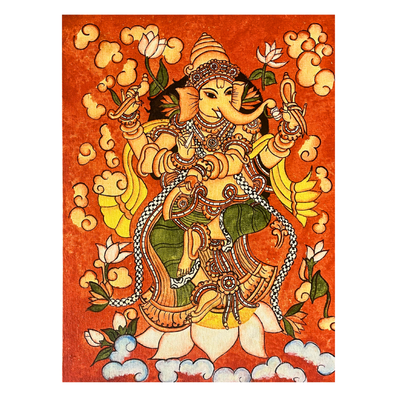 Nritya Ganapati – The Auspicious Dance | Kerala Mural on Canvas