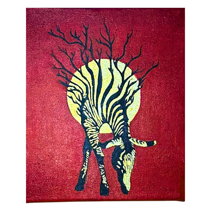 Moonlit Zebra — Strength in Stillness | Contemporary Art