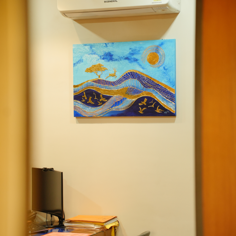Swarna Prakriti — Rhythm of the Golden Hills | Abstract Art
